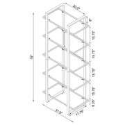 Hartford 79-inch 5-shelf Glass Bookshelf Chrome - 805538
