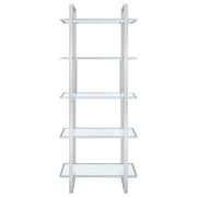 Hartford 79-inch 5-shelf Glass Bookshelf Chrome - 805538