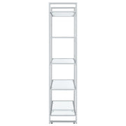 Hartford 79-inch 5-shelf Glass Bookshelf Chrome - 805538