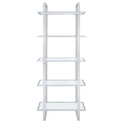 Hartford 79-inch 5-shelf Glass Bookshelf Chrome - 805538