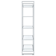 Hartford 79-inch 5-shelf Glass Bookshelf Chrome - 805538