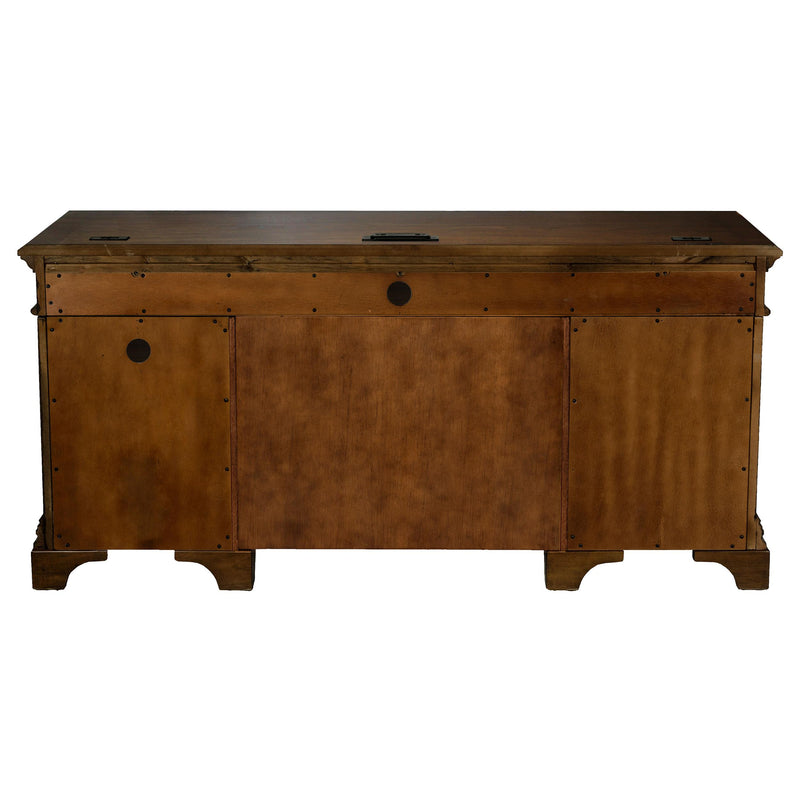 Hartshill 66-inch 5-drawer Credenza Office Desk Burnish Oak - 881282
