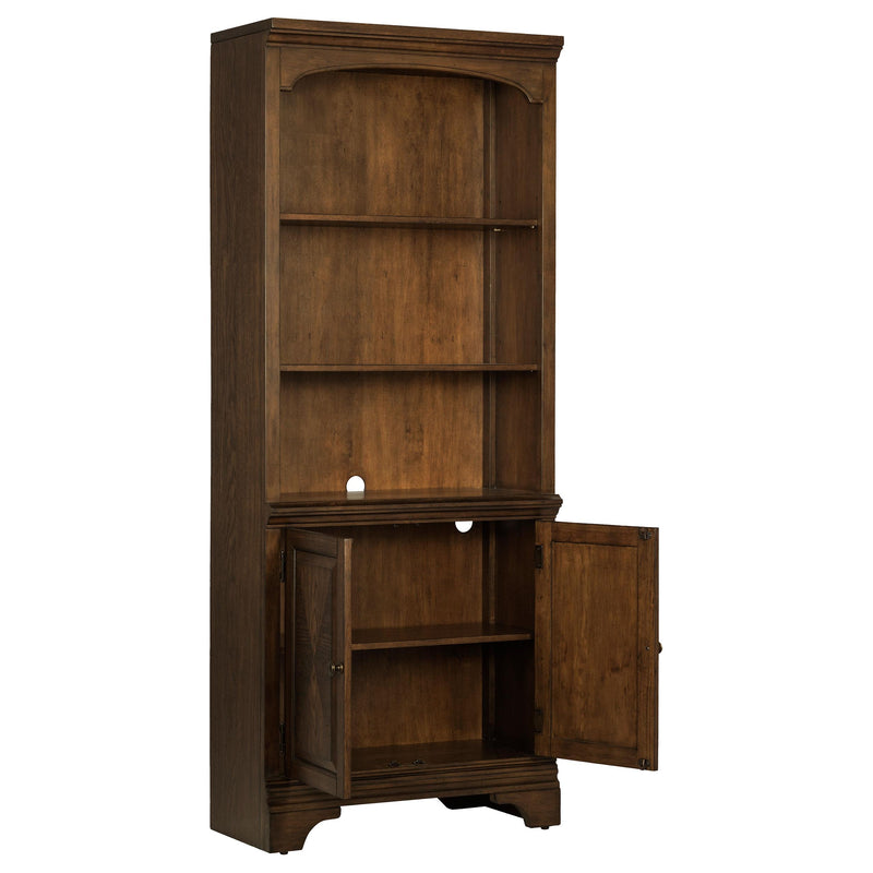 Hartshill 78-inch 3-shelf Cabinet Bookcase Burnished Oak - 881286
