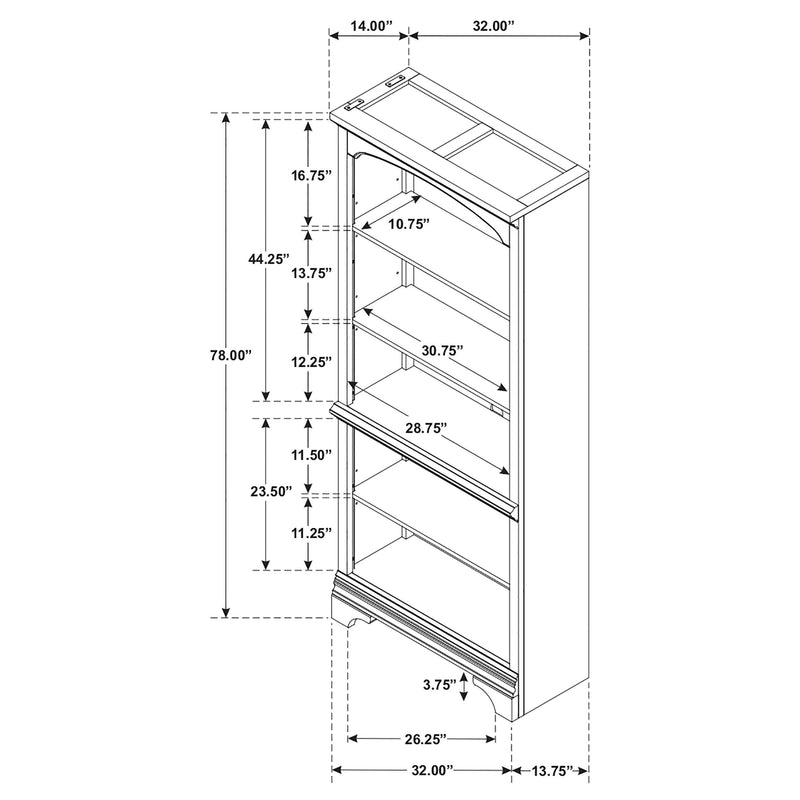 Hartshill 78-inch 5-shelf Bookcase Burnished Oak - 881285