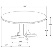 Hartville 60-inch Round Dining Table Natural Light Brown - 109460