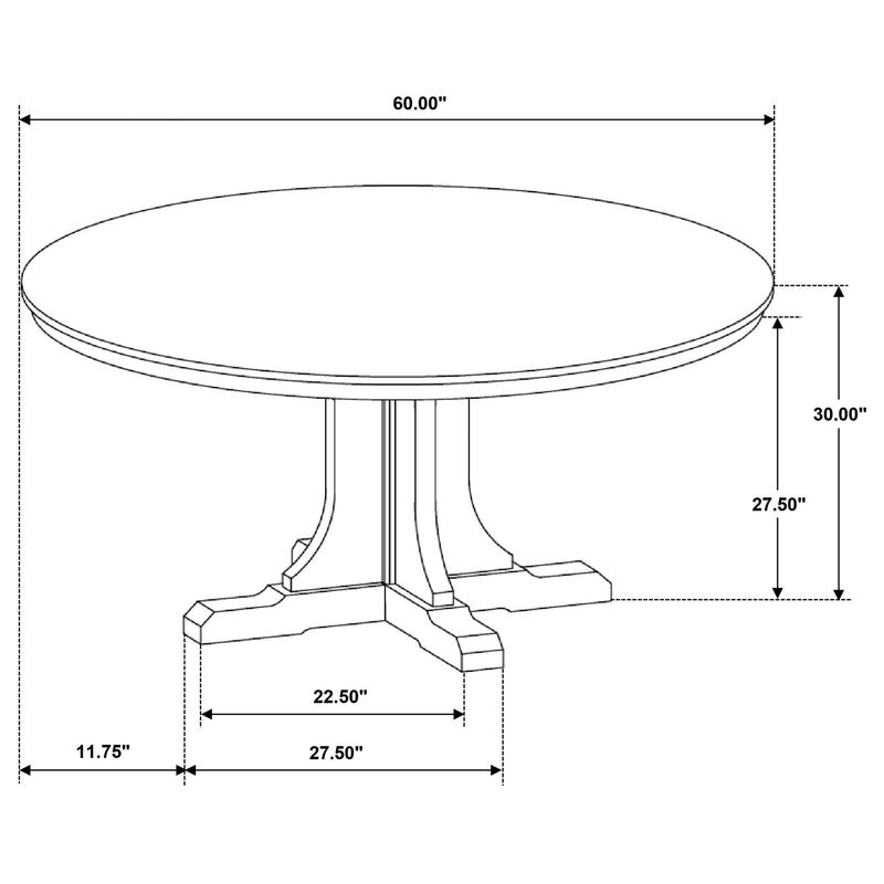 Hartville 7-piece Round Dining Table Set Natural Light Brown - 109460-S7