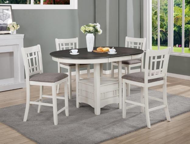 Hartwell Chalk - Gray Extandable Counter Height Set - Gate FurnitureCounter Height Set