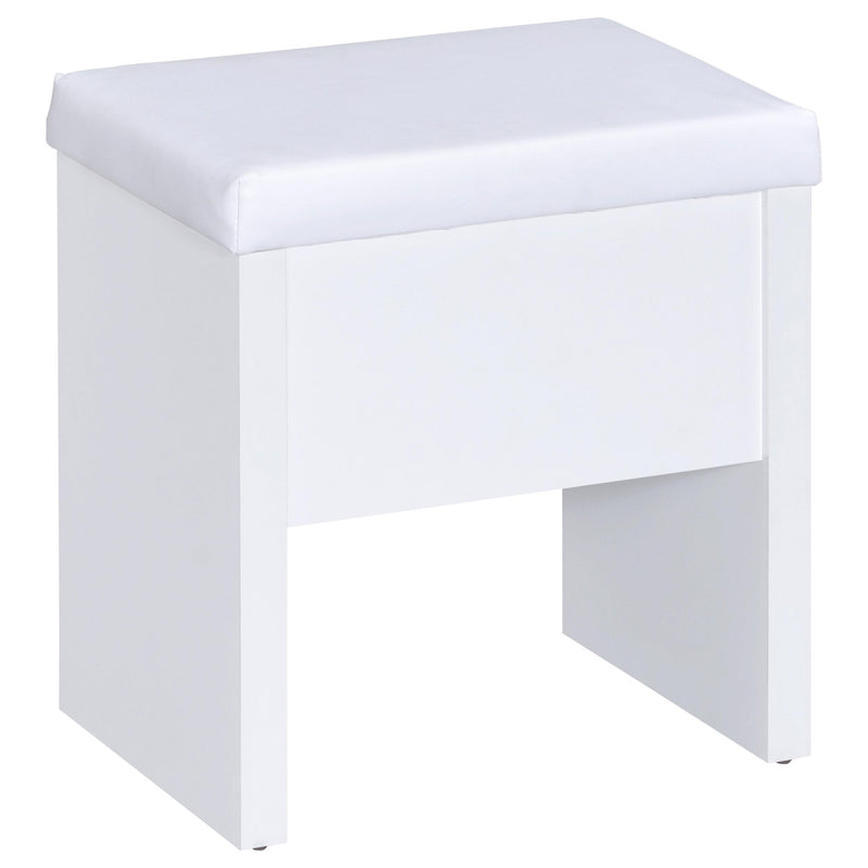 Harvey Vanity Set with Lift-Top Stool White - 300290