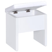 Harvey Vanity Set with Lift-Top Stool White - 300290