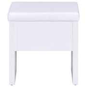 Harvey Vanity Set with Lift-Top Stool White - 300290