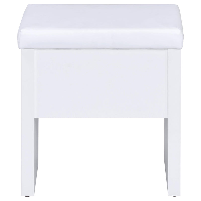 Harvey Vanity Set with Lift-Top Stool White - 300290