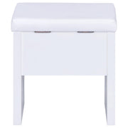 Harvey Vanity Set with Lift-Top Stool White - 300290