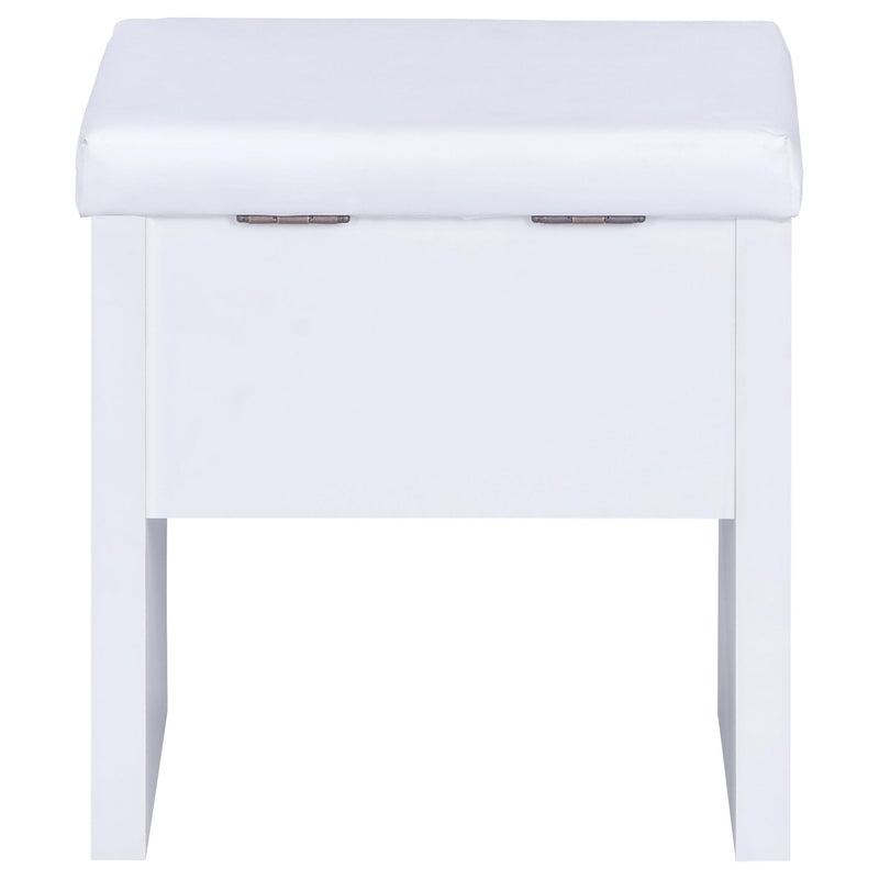 Harvey Vanity Set with Lift-Top Stool White - 300290