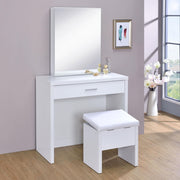Harvey Vanity Set with Lift-Top Stool White - 300290