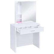 Harvey Vanity Set with Lift-Top Stool White - 300290