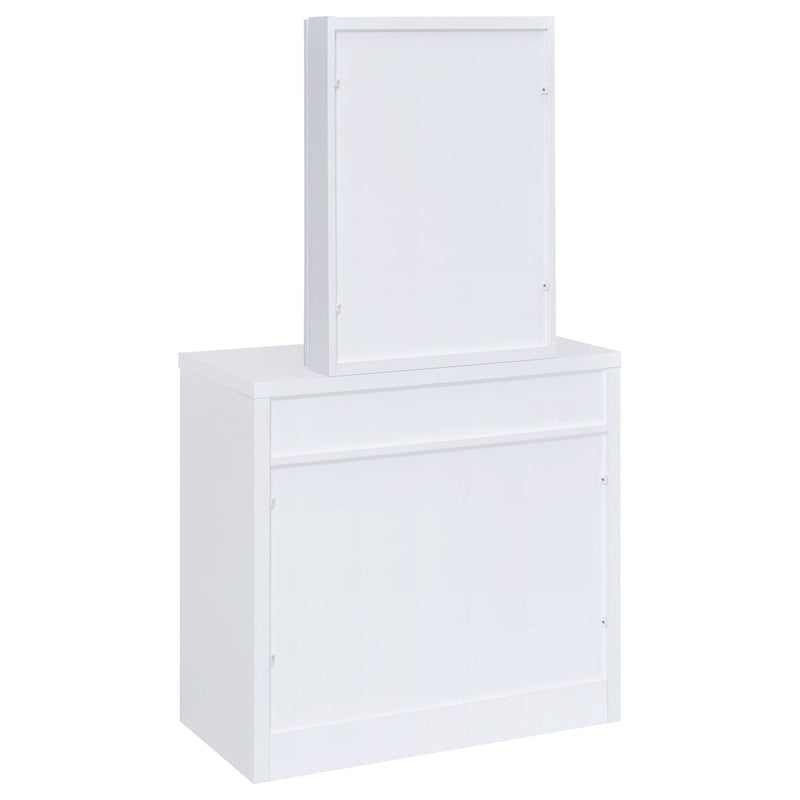 Harvey Vanity Set with Lift-Top Stool White - 300290