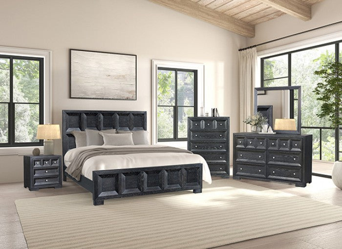 Hatton Cross Weathered Black Mirror - FM79011BK-M