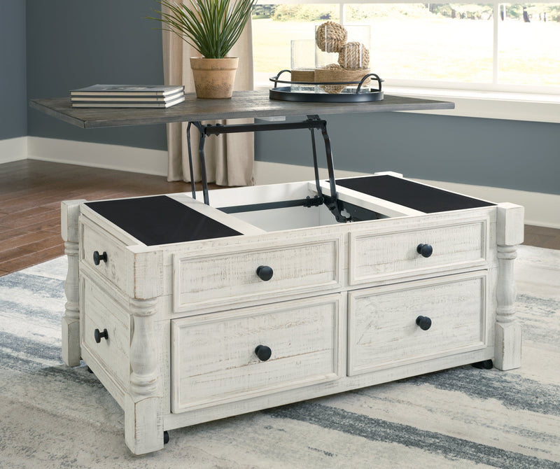 Havalance Coffee Table with 2 End Tables in White/Gray - PKG013789