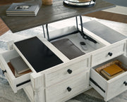 Havalance Coffee Table with 2 End Tables in White/Gray - PKG013789