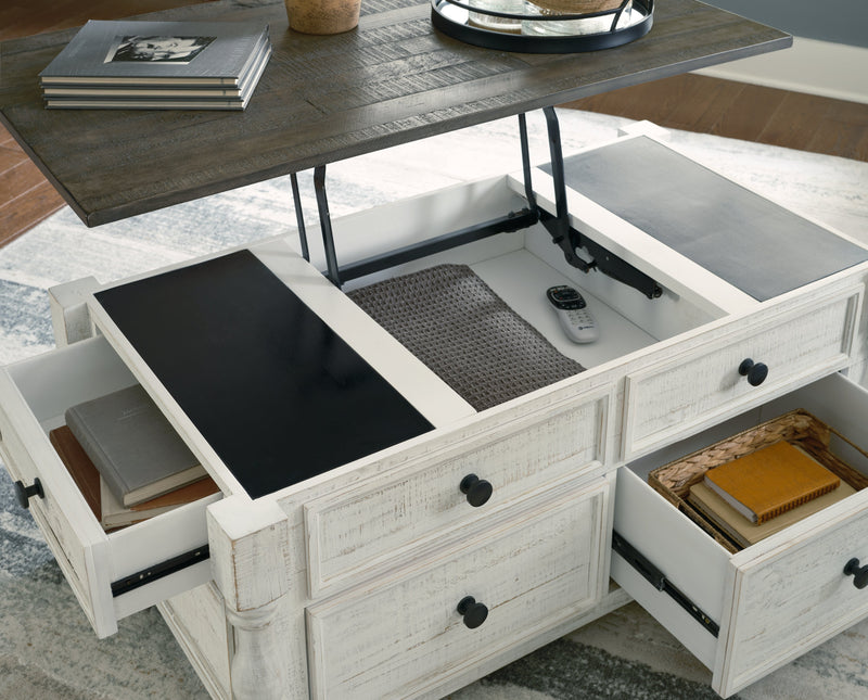 Havalance Coffee Table with 2 End Tables in White/Gray - PKG013789