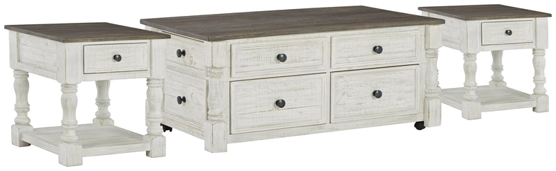 Havalance Coffee Table with 2 End Tables in White/Gray - PKG013789