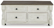 Havalance Coffee Table with 2 End Tables in White/Gray - PKG013789