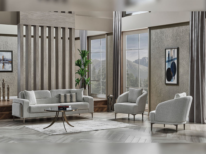Havana 3-pieces (Sofa & Loveseat & Chair) Livingroom in Light Grey - 200-SER-HAV-PINAR21-321