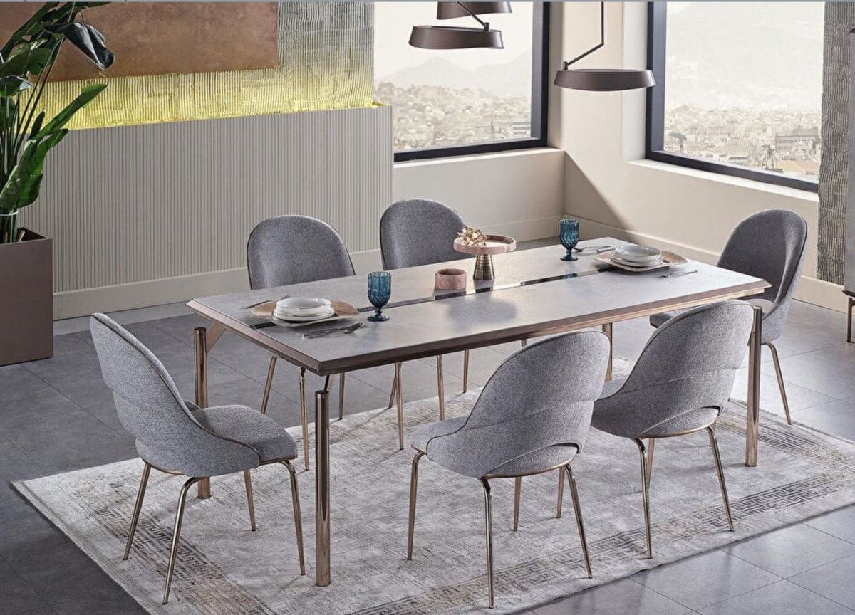 Havana Gray 7-Piece Dining Room Set - Gate Furniture