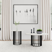 Haven 2-piece Round Marble Coffee and End Table Set Black - 706208-S2