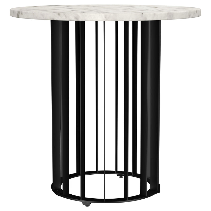 Haven 2-piece Round Marble Coffee and End Table Set Black - 706208-S2