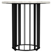 Haven 2-piece Round Marble Coffee and End Table Set Black - 706208-S2