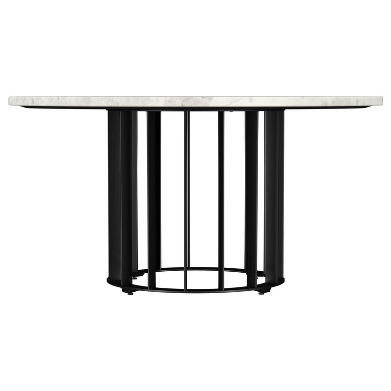 Haven 2-piece Round Marble Coffee and End Table Set Black - 706208-S2