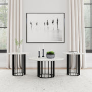 Haven 3-piece Round Marble Coffee and End Table Set Black - 706208-S3