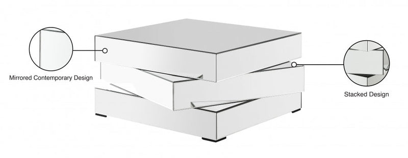 Haven Mirrored Coffee Table in Mirrored - 228-C