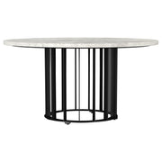 Haven Round Genuine White Marble Top Coffee Table Black - 706208