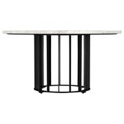 Haven Round Genuine White Marble Top Coffee Table Black - 706208