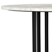 Haven Round Genuine White Marble Top Coffee Table Black - 706208