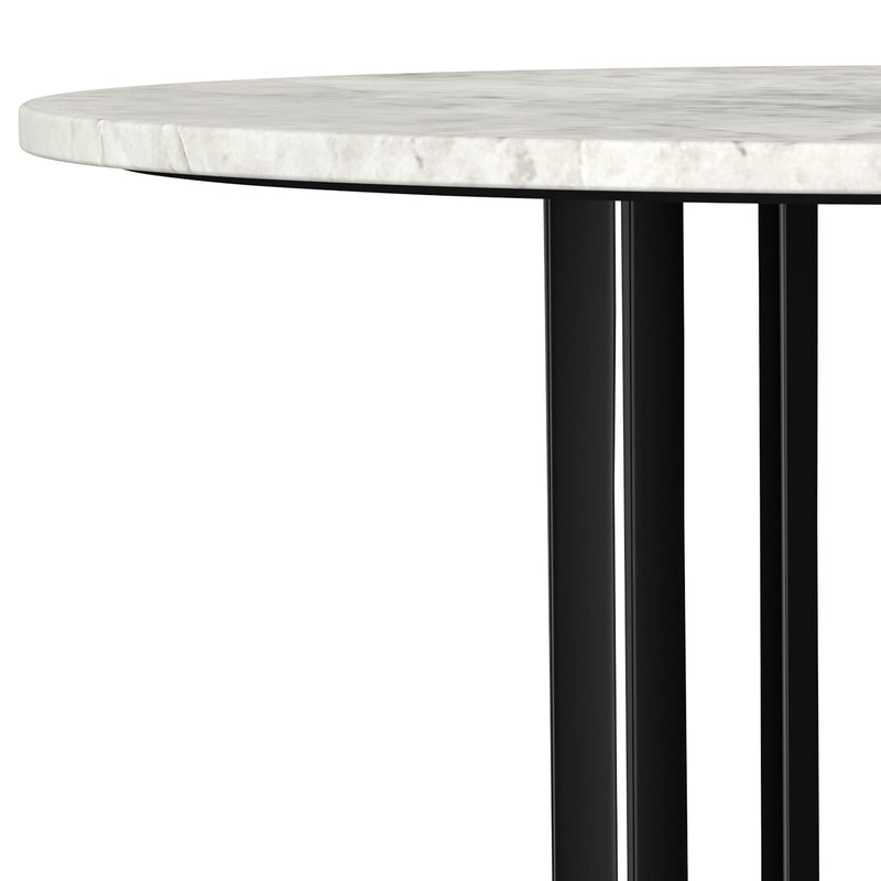 Haven Round Genuine White Marble Top Coffee Table Black - 706208