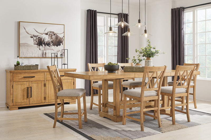 Havonplane Counter Height Dining Table and 6 Barstools in Brown - Gate FurnitureCounter Height Set