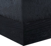 Havre Velour Fur Fabric Upholstered Ottoman in Black - 22075Black