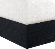 Havre Velour Fur Fabric Upholstered Ottoman in Cream - 22075Cream