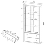 Hawthorne 4-shelf Glass Door Tall Cabinet with Drawers Mango - 953479