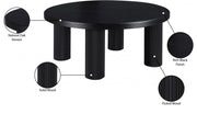 Hayden Solid Wood And Oak Veneer Coffee Table in Black - 99059Black-CT