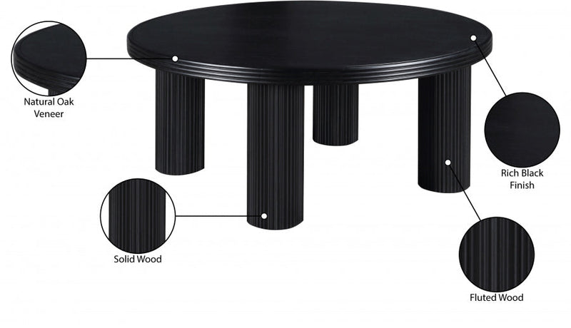 Hayden Solid Wood And Oak Veneer Coffee Table in Black - 99059Black-CT