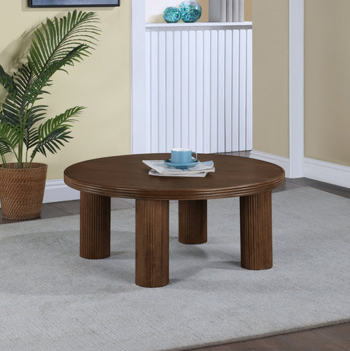Hayden Solid Wood And Oak Veneer Coffee Table in Brown - 99059Brown-CT