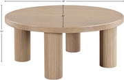 Hayden Solid Wood And Oak Veneer Coffee Table in Natural - 99059Oak-CT