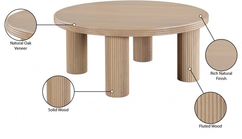 Hayden Solid Wood And Oak Veneer Coffee Table in Natural - 99059Oak-CT
