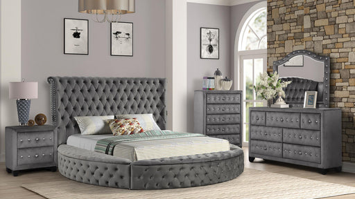 Hazel King 5 Pc Bedroom Set in Gray - Hazel King 5 Pc Bedroom Set in Gray