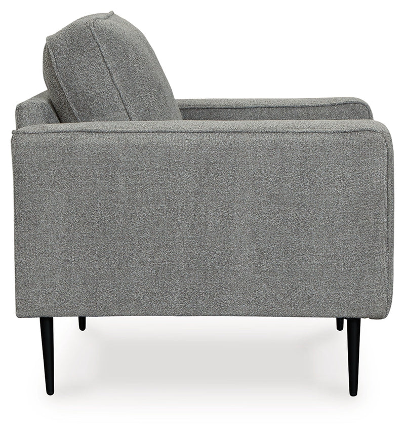 Hazela Chair and Ottoman in Charcoal - PKG015060