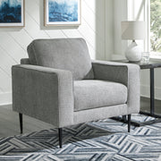 Hazela Chair and Ottoman in Charcoal - PKG015060